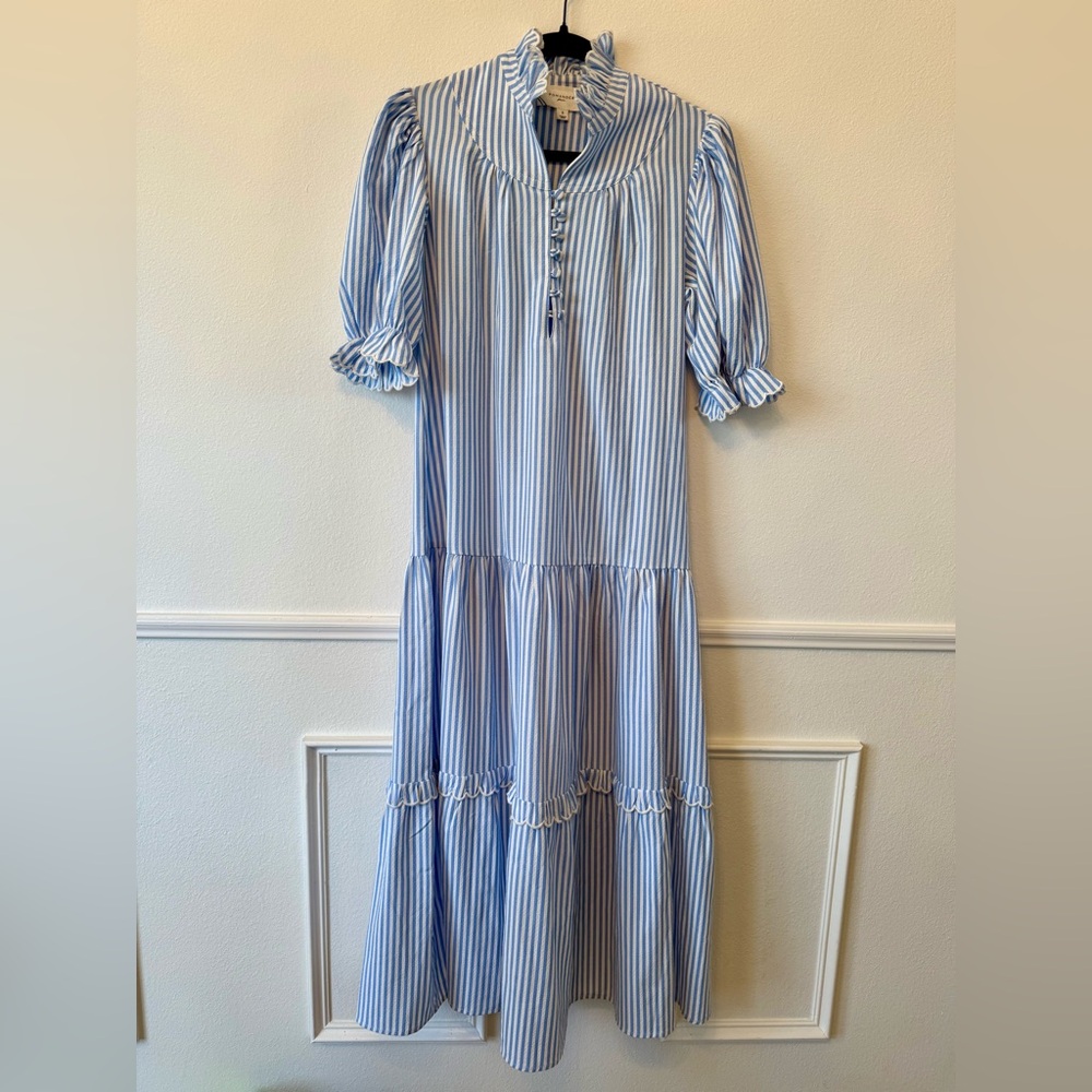 Tuckernuck Blue and White Striped Long Sleeve Dress